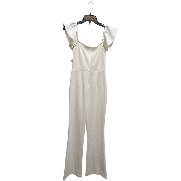 CHELSEA 28 OFF THE SHOULDER JUMPSUIT IN IVORY CLOUD - Picture 4 of 13